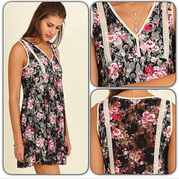 Gorgeous Floral Lace Slip Sleeveless Dress SML NWT - Picture 2 of 5